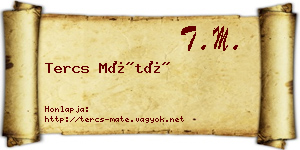 Tercs Máté névjegykártya